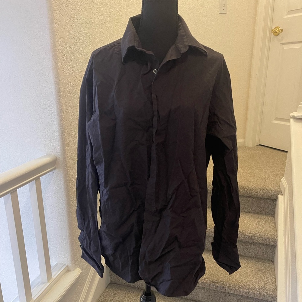 Perry Ellis Black Textured Button Down Dress Shirt Men’s L